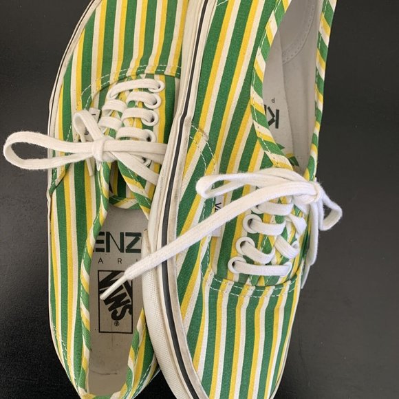 Kenzo Vans Collaboration Sneakers Men's 7 Women 8.5 green Yellow Skateboard - Picture 7 of 9